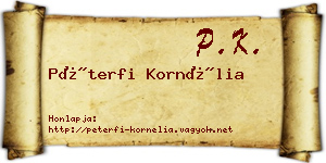 Péterfi Kornélia névjegykártya